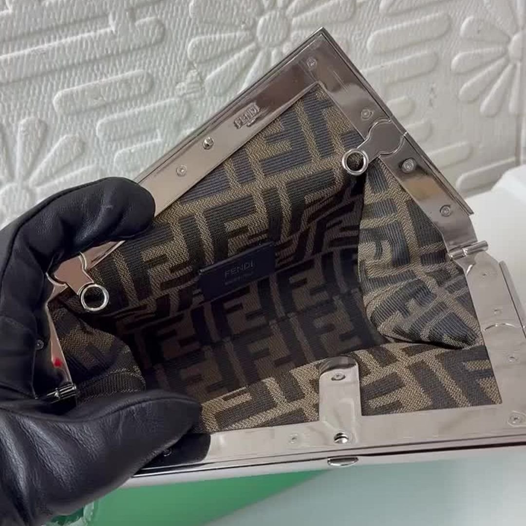 Fendi First Patent Leather Crossbody Bag Green