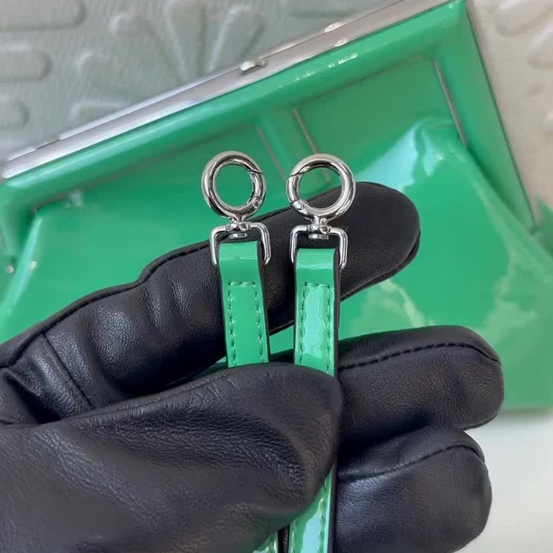 Fendi First Patent Leather Crossbody Bag Green