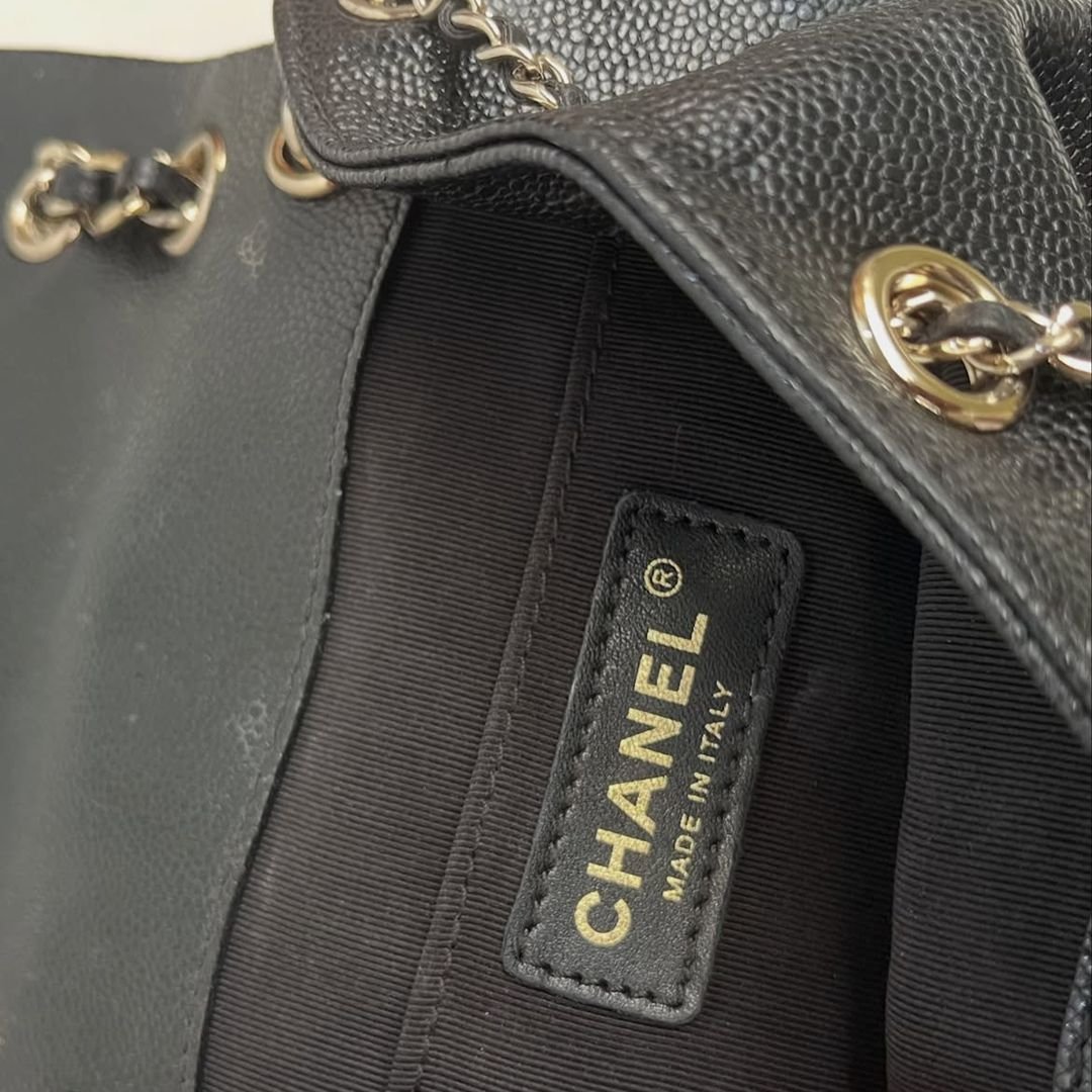 Chanel Duma Quilted Caviar Leather Backpack Medium Black